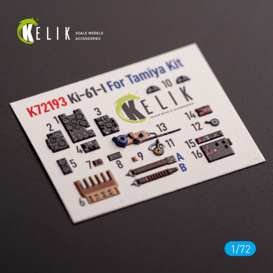 Kelik K72193 1/72 Ki-61 - Interior 3d Decals For Tamiya Kit
