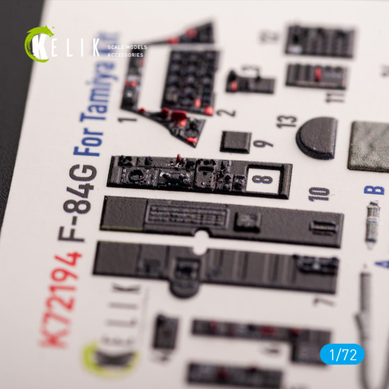 Kelik K72194 1/72 F-84g Thunderjet - Interior 3d Decals For Tamiya Kit