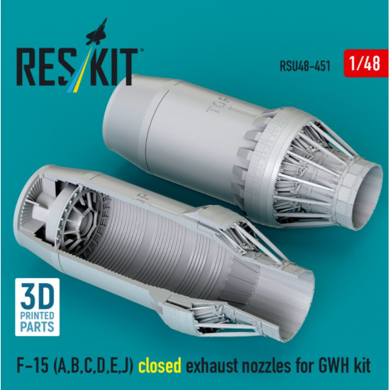 Reskit Rsu48-0451 1/48 F-15 A B C D E J Closed Exhaust Nozzles For Gwh Kit 3d Printed Reskit Rsu48-0451 1/48 F-15 A B C D E J Closed Exhaust Nozzles For Gwh Kit 3d Printed