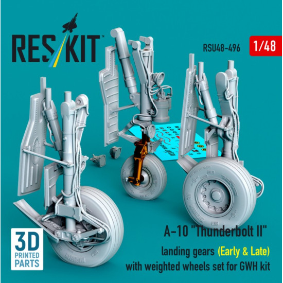 Reskit Rsu48-0496 1/48 A-10 Thunderbolt Ii Landing Gears Early Late With Weighted Wheels Set For Gwh Kit Metal 3d Printed Reskit Rsu48-0496 1/48 A-10 Thunderbolt Ii Landing Gears Early Late With Weighted Wheels Set For Gwh Kit Metal 3d Printed