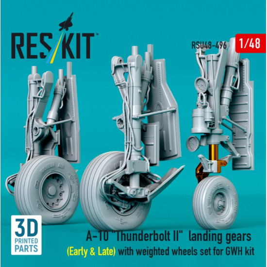 Reskit Rsu48-0496 1/48 A-10 Thunderbolt Ii Landing Gears Early Late With Weighted Wheels Set For Gwh Kit Metal 3d Printed Reskit Rsu48-0496 1/48 A-10 Thunderbolt Ii Landing Gears Early Late With Weighted Wheels Set For Gwh Kit Metal 3d Printed