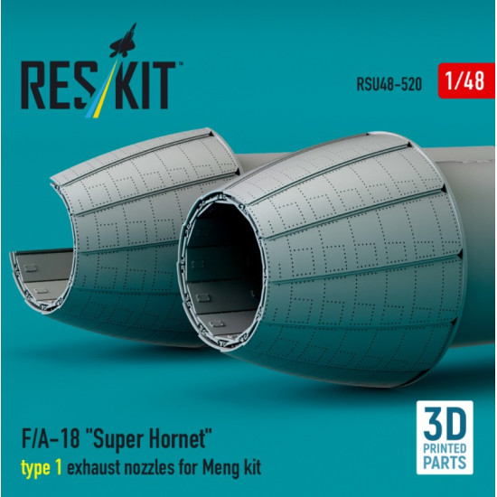 Reskit Rsu48-0520 1/48 F/A-18 Super Hornet Type 1 Exhaust Nozzles For Meng Kit 3d Printed Reskit Rsu48-0520 1/48 F/A-18 Super Hornet Type 1 Exhaust Nozzles For Meng Kit 3d Printed