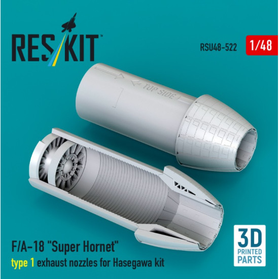 Reskit Rsu48-0522 1/48 F/A-18 Super Hornet Type 1 Exhaust Nozzles For Hasegawa Kit 3d Printed Reskit Rsu48-0522 1/48 F/A-18 Super Hornet Type 1 Exhaust Nozzles For Hasegawa Kit 3d Printed