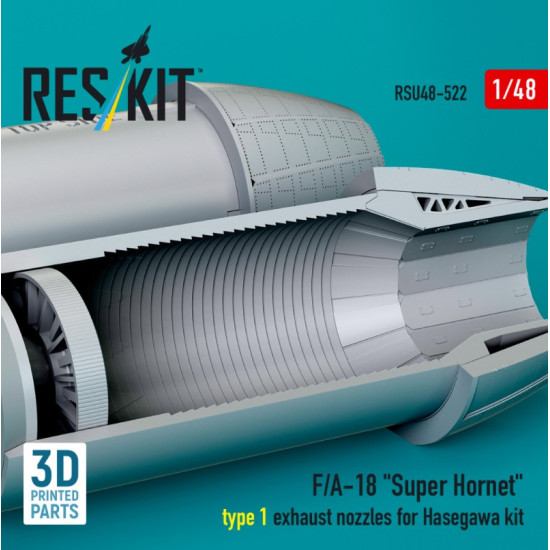 Reskit Rsu48-0522 1/48 F/A-18 Super Hornet Type 1 Exhaust Nozzles For Hasegawa Kit 3d Printed Reskit Rsu48-0522 1/48 F/A-18 Super Hornet Type 1 Exhaust Nozzles For Hasegawa Kit 3d Printed