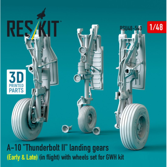 Reskit Rsu48-0540 1/48 A-10 Thunderbolt 2 Landing Gears Early Late In Flight With Wheels Set For Gwh Kit 3d Printed Reskit Rsu48-0540 1/48 A-10 Thunderbolt 2 Landing Gears Early Late In Flight With Wheels Set For Gwh Kit 3d Printed