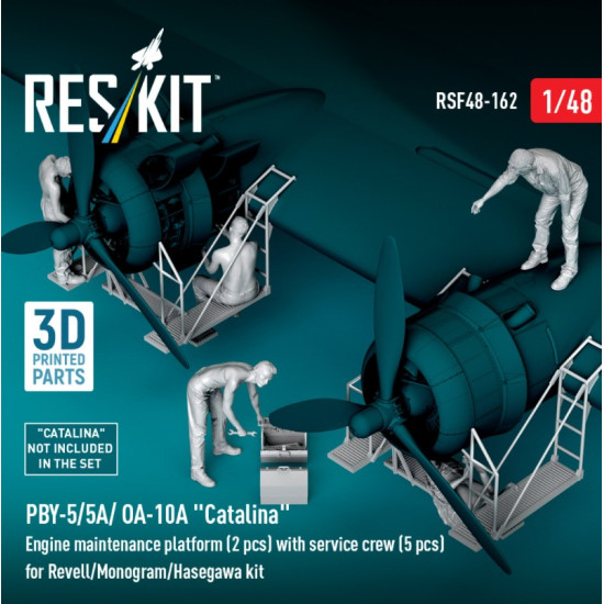 Reskit Rsf48-0162 1/48 Pby-5/5a/ Oa-10a Catalina Engine Maintenance Platform 2 Pcs With Service Crew 5 Pcs For Revell/Monogram/Hasegawa Kit 3d Printed Reskit Rsf48-0162 1/48 Pby-5/5a/ Oa-10a Catalina Engine Maintenance Platform 2 Pcs With Service Crew 5 Pcs For Revell/Monogram/Hasegawa Kit 3d Printed