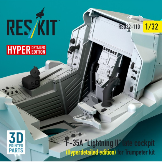 Reskit Rsu32-0110 1/32 F-35a Lightning 2 Late Cockpit Hyperdetailed Edition For Trumpeter Kit 3d Printed Reskit Rsu32-0110 1/32 F-35a Lightning 2 Late Cockpit Hyperdetailed Edition For Trumpeter Kit 3d Printed
