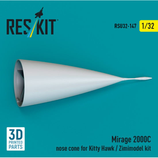 Reskit Rsu32-0147 1/32 Mirage 2000c Nose Cone For Kitty Hawk / Zimimodel Kit 3d Printed