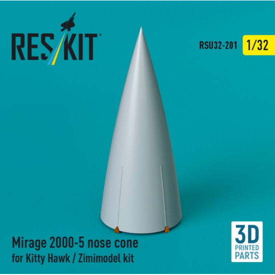 Reskit Rsu32-0201 1/32 Mirage 2000-5 Nose Cone For Kitty Hawk / Zimimodel Kit 3d Printed Reskit Rsu32-0201 1/32 Mirage 2000-5 Nose Cone For Kitty Hawk / Zimimodel Kit 3d Printed