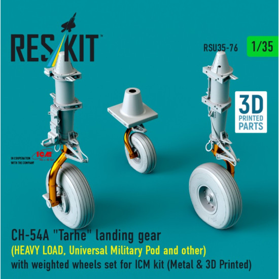 Reskit Rsu35-0076 1/35 Ch-54a Tarhe Landing Gear Heavy Load Universal Military Pod And Other With Weighted Wheels Set For Icm Kit Metal 3d Printed Reskit Rsu35-0076 1/35 Ch-54a Tarhe Landing Gear Heavy Load Universal Military Pod And Other With Weighted Wheels Set For Icm Kit Metal 3d Printed