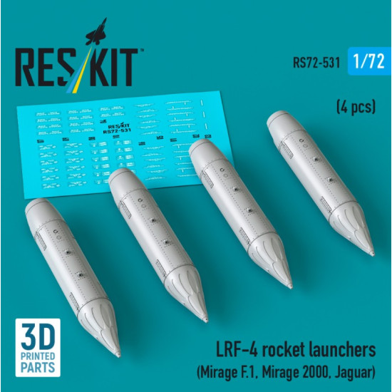 Reskit Rs72-0531 1/72 Lrf-4 Rocket Launchers 4 Pcs Mirage F 1 Mirage 2000 Jaguar 3d Printed Reskit Rs72-0531 1/72 Lrf-4 Rocket Launchers 4 Pcs Mirage F 1 Mirage 2000 Jaguar 3d Printed