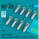 Reskit Rs72-0537 1/72 An-m57 Bombs 250 Lbs Box-type Fin For All Usaf Raf Of Ww2 Korean War 8 Pcs 3d Printed