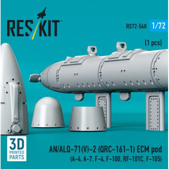 Reskit Rs72-0560 1/72 An/Alq-71v-2 Qrc-161-1 Ecm Pod 1pcs A-4 A-7 F-4 F-100 Rf-101c F-105 3d Printed Reskit Rs72-0560 1/72 An/Alq-71v-2 Qrc-161-1 Ecm Pod 1pcs A-4 A-7 F-4 F-100 Rf-101c F-105 3d Printed