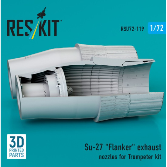 Reskit Rsu72-0119 1/72 Su-27 Flanker Exhaust Nozzles For Trumpeter Kit 3d Printed Reskit Rsu72-0119 1/72 Su-27 Flanker Exhaust Nozzles For Trumpeter Kit 3d Printed