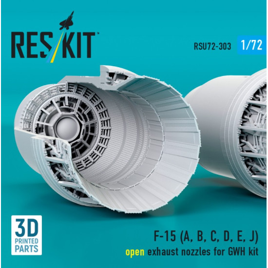 Reskit Rsu72-0303 1/72 F-15 A B C D E J Open Exhaust Nozzles For Gwh Kit 3d Printed