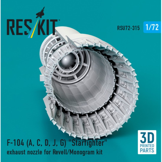 Reskit Rsu72-0315 1/72 F-104 A C D J G Starfighter Exhaust Nozzle For Revell/Monogram Kit 3d Printed