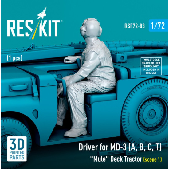Reskit Rsf72-0083 1/72 Driver For Md-3 A B C T Mule Deck Tractor Scene 1 1 Pcs 3d Printed