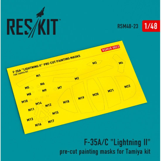 Reskit Rsm48-0023 1/48 F-35 A/C Lightning 2 Pre-cut Painting Masks For Tamiya Kit