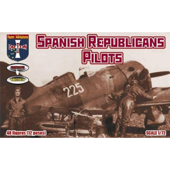 Orion 72073 1/72 Spanish Republicans Pilots 48 Figures 12 Poses Plastic Figures Kit Orion 72073 1/72 Spanish Republicans Pilots 48 Figures 12 Poses Plastic Figures Kit
