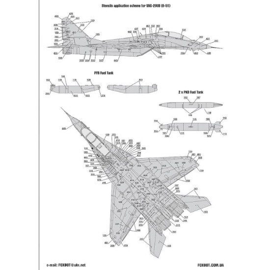 Foxbot 72-062 1/72 Decals Stencils For Mikoyan Mig-29 9-12 9-13 9-51 Foxbot 72-062 1/72 Decals Stencils For Mikoyan Mig-29 9-12 9-13 9-51
