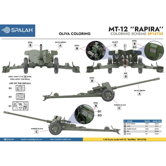 Spalah 14735 1/35 Scale Model Mt-12 Rapira Resin Model Spalah 14735 1/35 Scale Model Mt-12 Rapira Resin Model