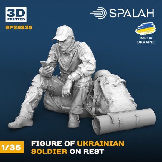 Spalah 25835 1/35 Figure Ukrainian Soldier On Rest Resin Model Spalah 25835 1/35 Figure Ukrainian Soldier On Rest Resin Model