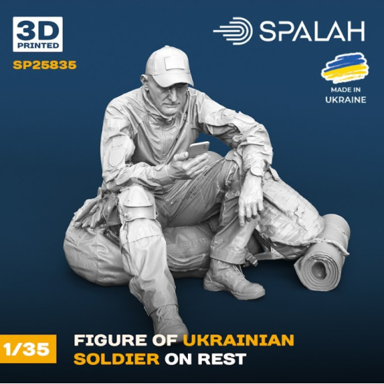 Spalah 25835 1/35 Figure Ukrainian Soldier On Rest Resin Model Spalah 25835 1/35 Figure Ukrainian Soldier On Rest Resin Model
