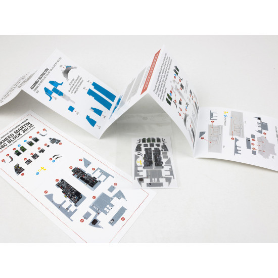 Red Fox Qs-32063 1/32 3d Decal For F-16c Block 30/32 Instrument Panel For Tamiya