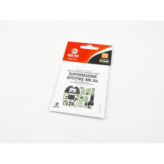 Red Fox Qs-32157 1/32 3d Instrument Panel Supermarine Spitfire Mk.iia For Hobby 2000