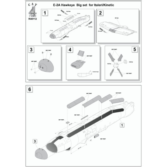 Cat4-r48112 1/48 E-2a Hawkeye Big Set For Kinetic/Italeri Conversion Kit Cat4-r48112 1/48 E-2a Hawkeye Big Set For Kinetic/Italeri Conversion Kit