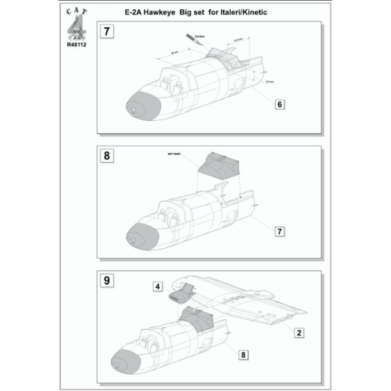 Cat4-r48112 1/48 E-2a Hawkeye Big Set For Kinetic/Italeri Conversion Kit Cat4-r48112 1/48 E-2a Hawkeye Big Set For Kinetic/Italeri Conversion Kit