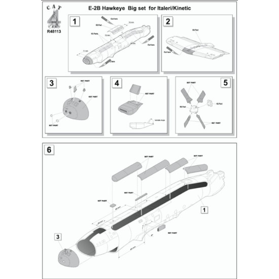Cat4-r48113 1/48 E-2b Hawkeye Big Set For Kinetic/Italeri Conversion Kit Cat4-r48113 1/48 E-2b Hawkeye Big Set For Kinetic/Italeri Conversion Kit
