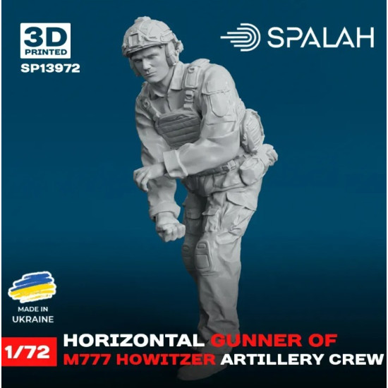 Spalah 13972 1/72 Figure Horizontal Gunner Of M777 Howitzer Model Kit Spalah 13972 1/72 Figure Horizontal Gunner Of M777 Howitzer Model Kit