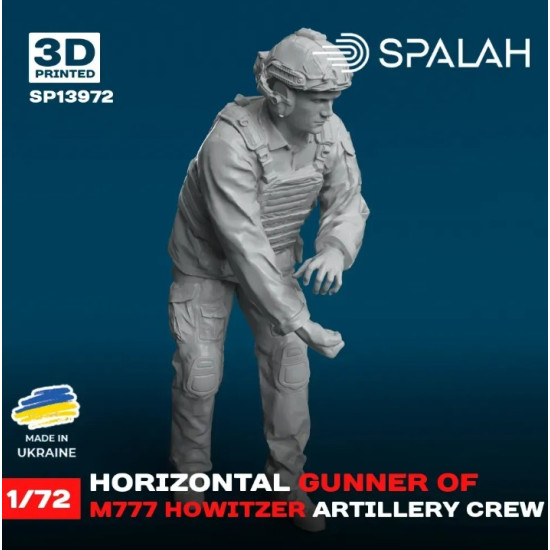 Spalah 13972 1/72 Figure Horizontal Gunner Of M777 Howitzer Model Kit Spalah 13972 1/72 Figure Horizontal Gunner Of M777 Howitzer Model Kit