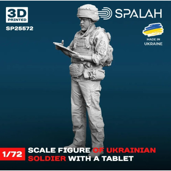 Spalah 25572 1/72 Figure Ukrainian Soldier With A Tablet Resin Model Kit Spalah 25572 1/72 Figure Ukrainian Soldier With A Tablet Resin Model Kit