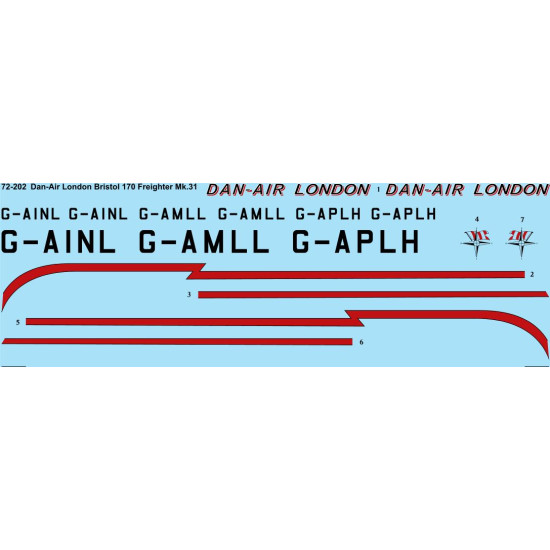 26decals 72-202 1/72 Dan Air London Bristol 170 Mk31 Laser Decal 26decals 72-202 1/72 Dan Air London Bristol 170 Mk31 Laser Decal