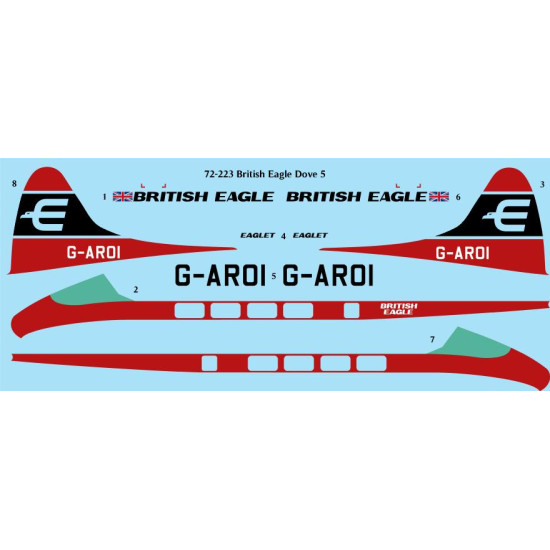 26decals 72-223 1/72 British Eagle De Havilland Dove Amodel Kit Laser Decal 26decals 72-223 1/72 British Eagle De Havilland Dove Amodel Kit Laser Decal