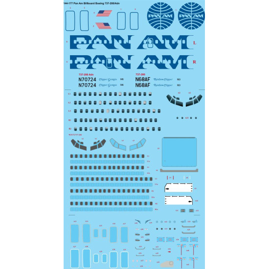 26decals 72-228 1/72 Pan Am Billboard Boeing 737-200 For Bpk Kit Laser Decal