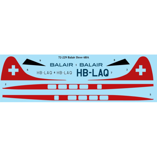 26decals 72-229 1/72 Balair De Havilland Dove Amodel Kit Laser Decal 26decals 72-229 1/72 Balair De Havilland Dove Amodel Kit Laser Decal