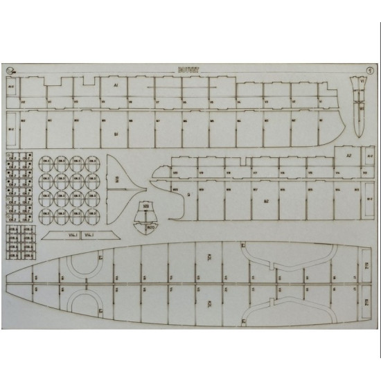Orel385/2 1/200 Laser Cutting For Paper Model Bouvet