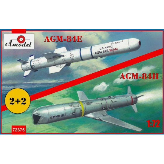 Amodel 72375 1/72 Agm-84e And Agm-84h Rockets On Trolleys Scale Model Kit Amodel 72375 1/72 Agm-84e And Agm-84h Rockets On Trolleys Scale Model Kit
