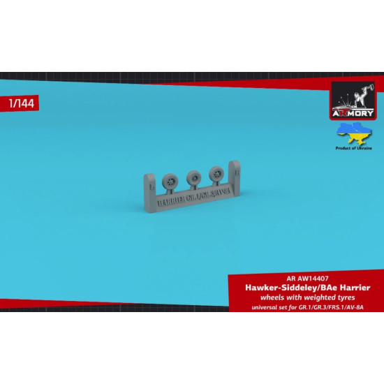 Armory Ar-aw14407 1/144 Hs Harrier Gr 1/Gr.3/Frs 1/Av-8a Wheels W/Weighted Tyres
