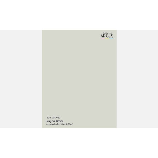Arcus A538 Acrylic Paint Ana 601 Insignia White Saturated Color