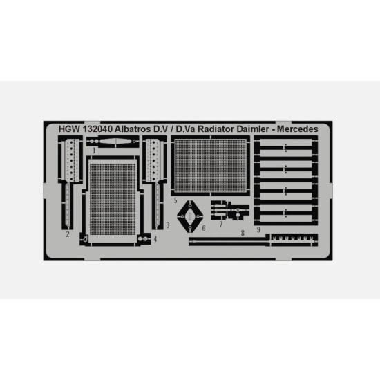 Hgw 132040 1/32 Albatros D V / D Va Radiator Set For Wingnut Wings Hgw 132040 1/32 Albatros D V / D Va Radiator Set For Wingnut Wings