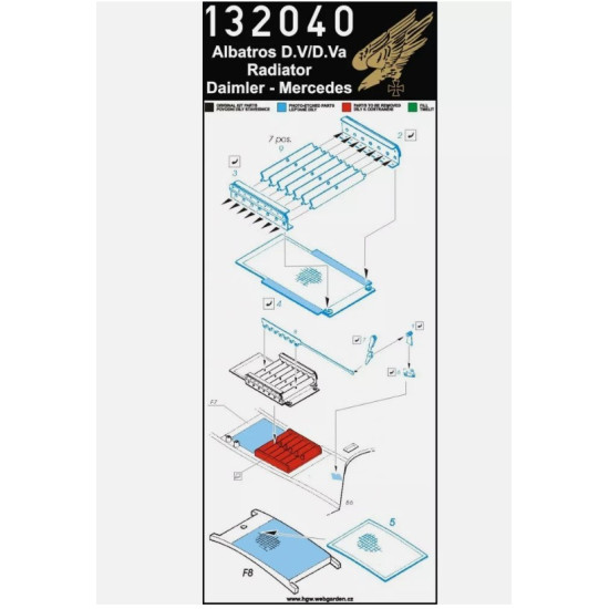 Hgw 132040 1/32 Albatros D V / D Va Radiator Set For Wingnut Wings Hgw 132040 1/32 Albatros D V / D Va Radiator Set For Wingnut Wings