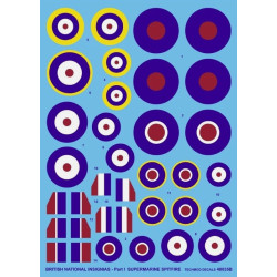 Techmod 48035 1/48 British National Insignias - Supermarine Spitfire Wet Decal