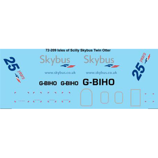 26decals 72-209 1/72 Skybus 25 Years Twin Otter Laser Decal