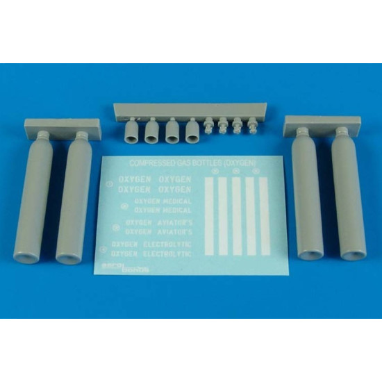 Aerobonus 480098 1/48 Dummy Resin Compressed Gas Bottles Oxygen