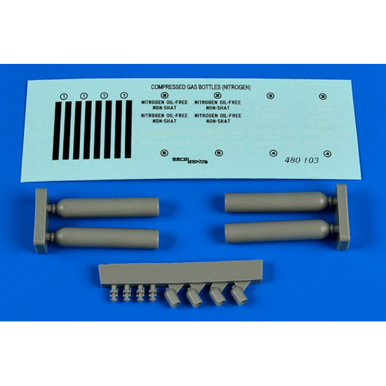 Aerobonus 480103 1/48 Dummy Resin Compressed Gas Bottles Nitrogen