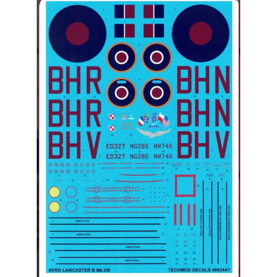 Techmod 48824 1/48 Avro Lancaster B Mk I Decal For Aircraft